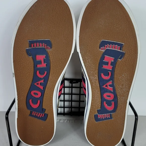 Coach Women's Folly Signature Stripe Sneakers Tennis Shoes Size 5.5B Beige - Picture 10 of 10